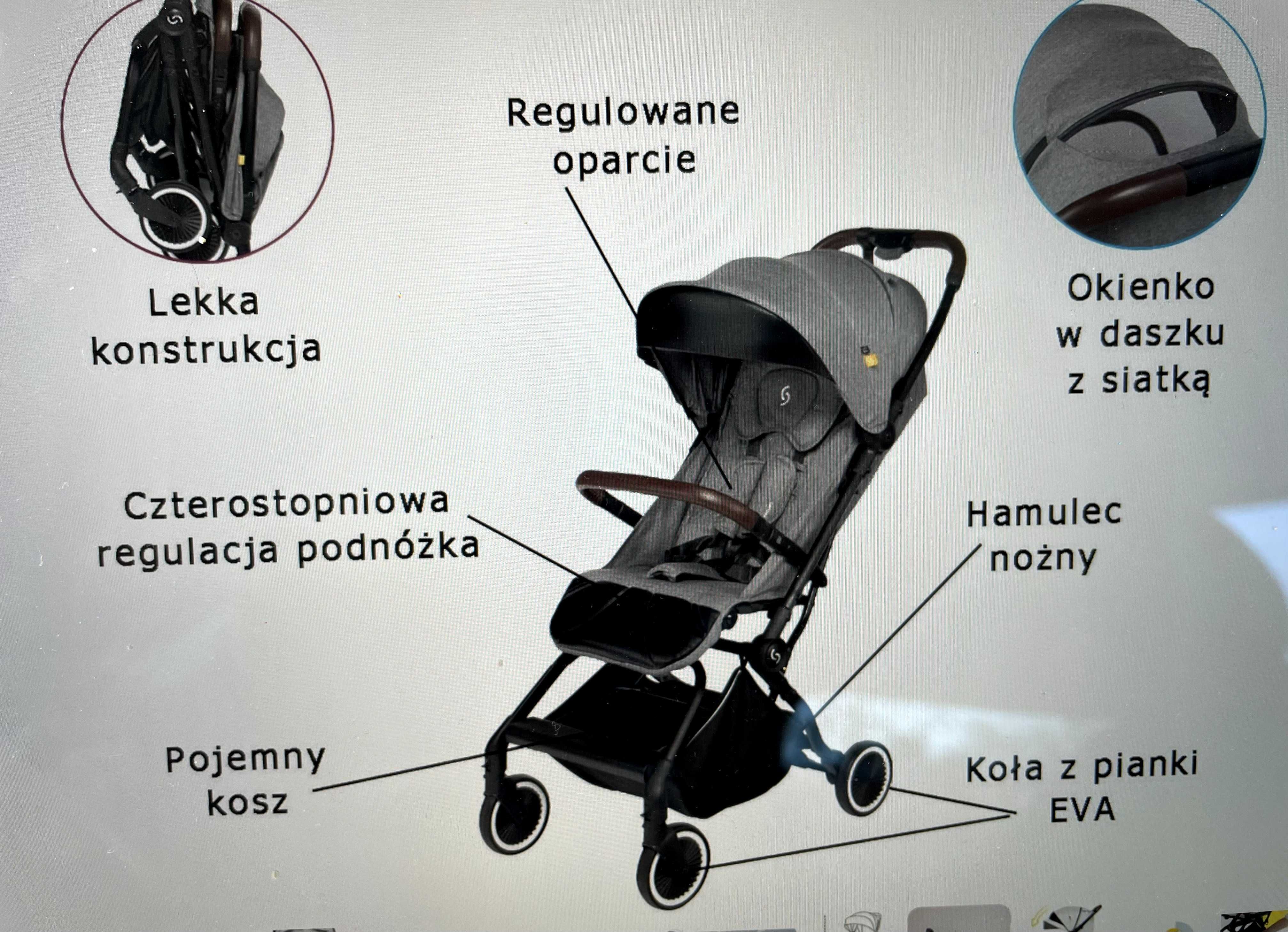 Wózek spacerowy Skiddou Espoo + Folia, moskitiera