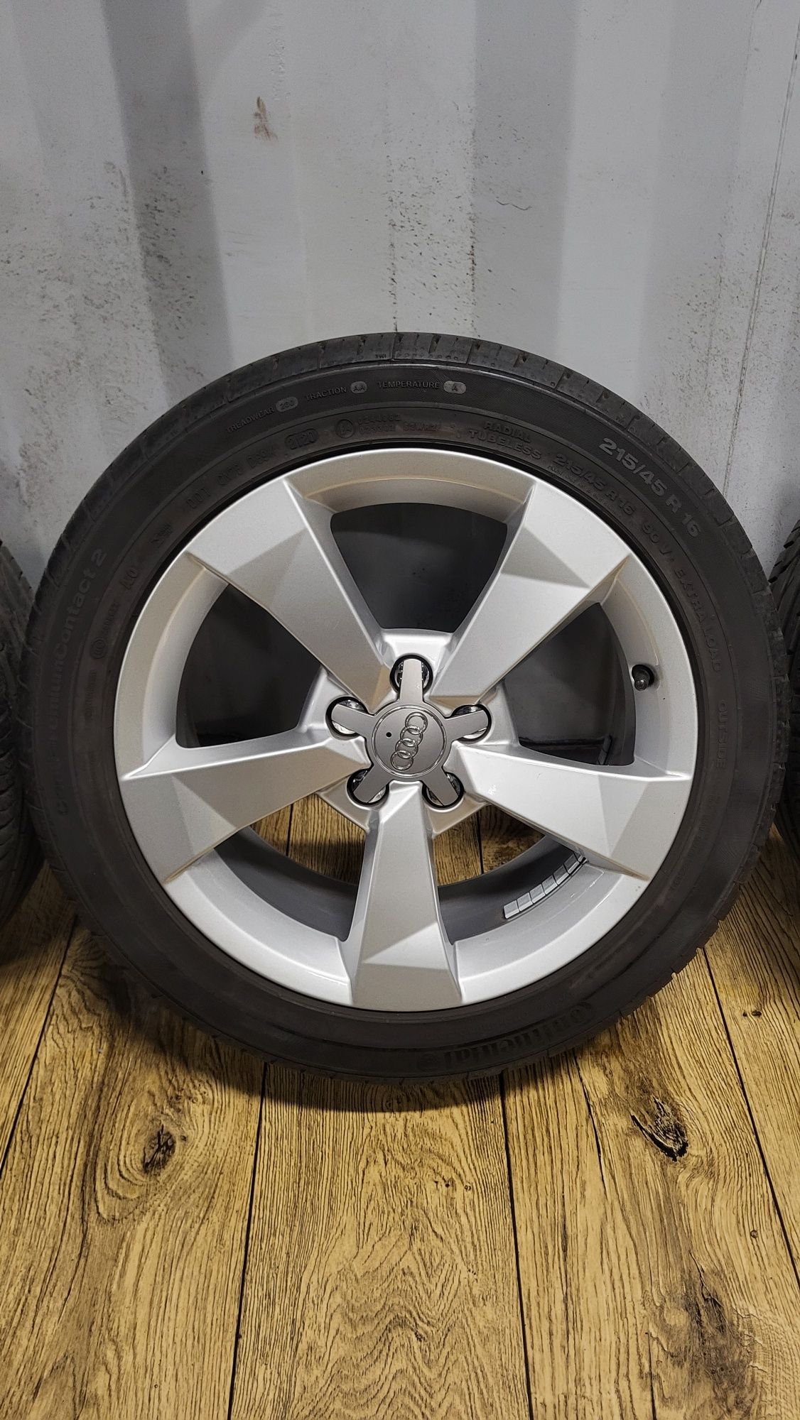 Felgi Audi 16" 5x100 z oponami 215/45 R16 A1 S1 A3 8L TT Vw Polo Fabia