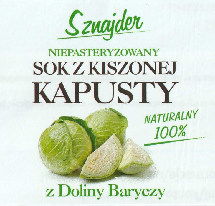 Sok z kapusty kiszonej z Doliny Baryczy, niepasteryzowany, 6 szt