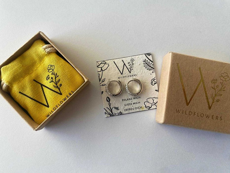 Kolczyki ze srebra (próba 925) marki Wildflowers, nowe z cyrkoniami