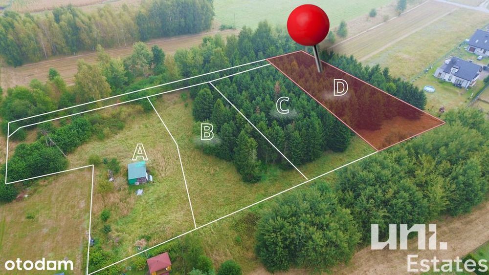Działka budowlana  • LAS • Zielono • Cicha okolica
