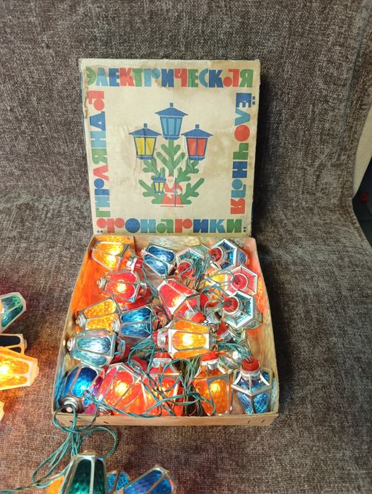 Радянська новорічна електрична гірлянда СССР прикраса новорічна ялинка