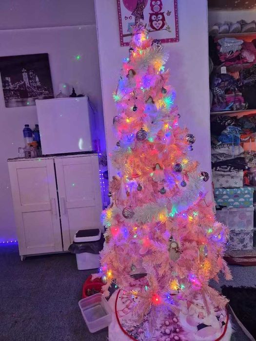 Árvore De Natal Artificial, Rosa 180cm Com Montagem GRATUITA