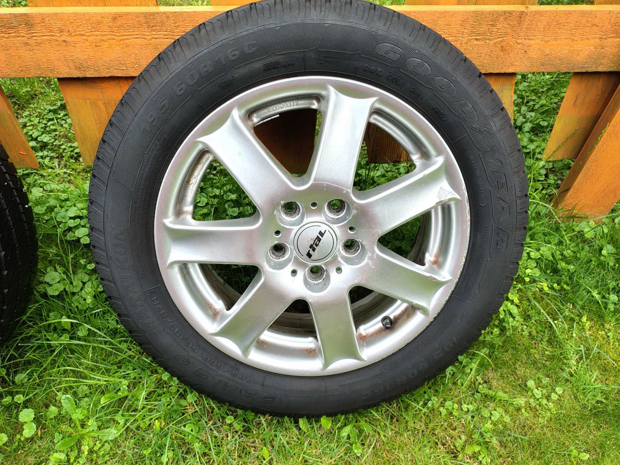 Felgi Alu 16 + Opony 195/60r16 Wzmacniane C 5x112 VW Audi Seat Skoda