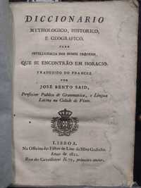 Diccionario Mythologico, Histórico e Geografico - José Bento Said 1822