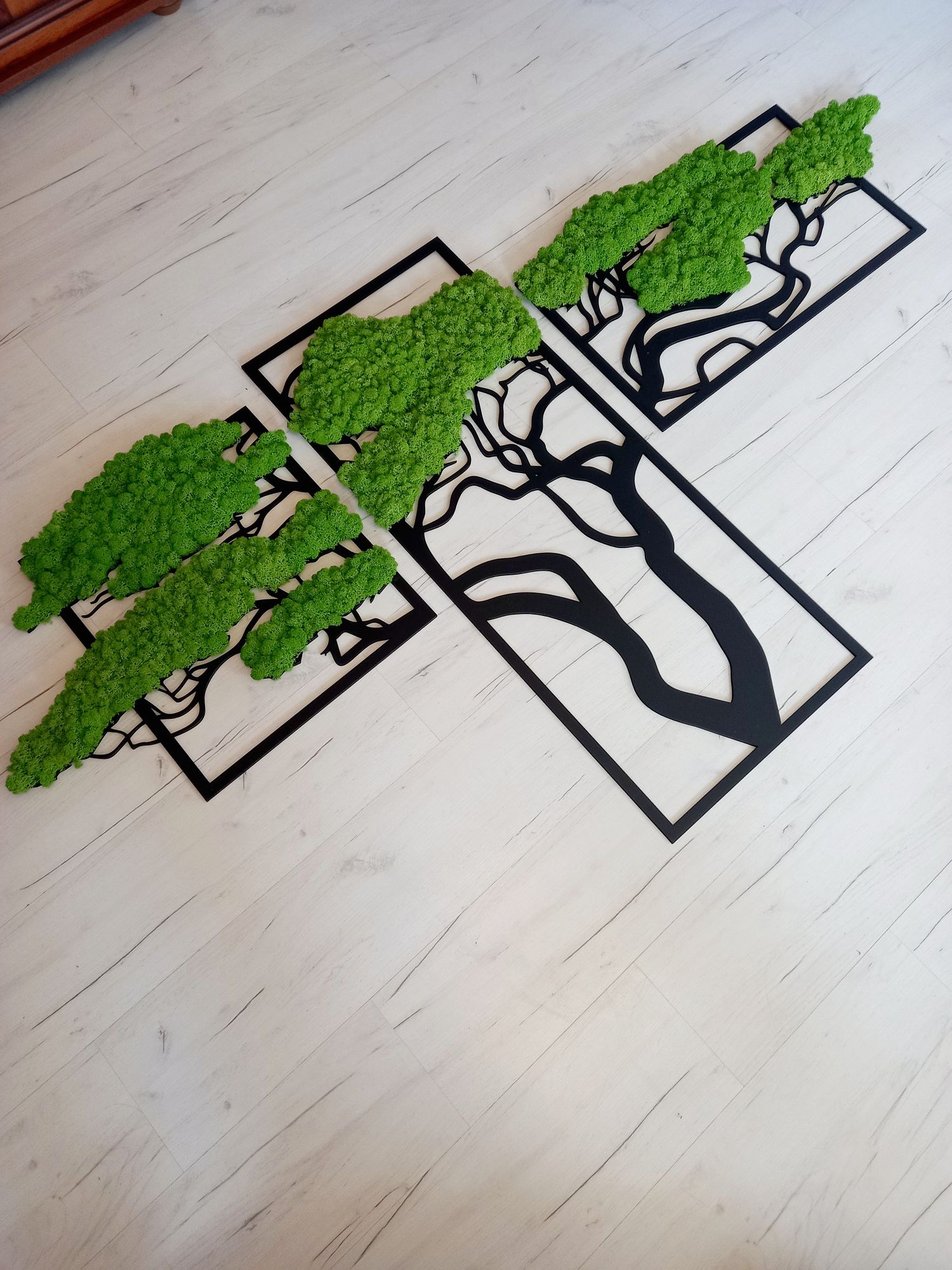 Drzewko bonsai Tryptyk. Mech Chrobotek. Dekorację wnętrz. Prezent.
