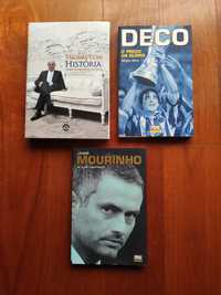 Livros de Futebol. Pinto da Costa, José Mourinho e Deco.