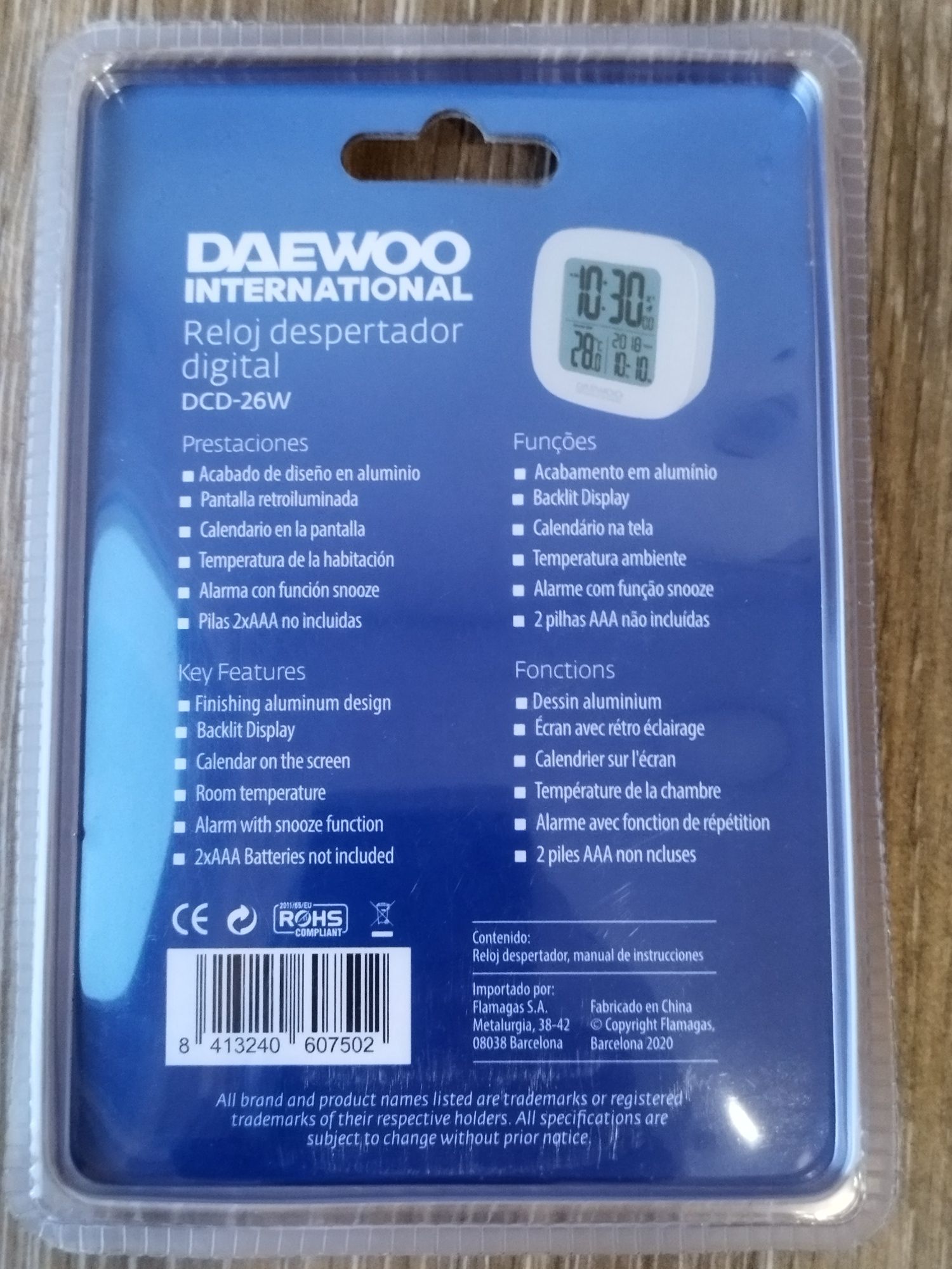 Relógio Despertador digital Daewoo international