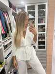 Pijama branco rosado