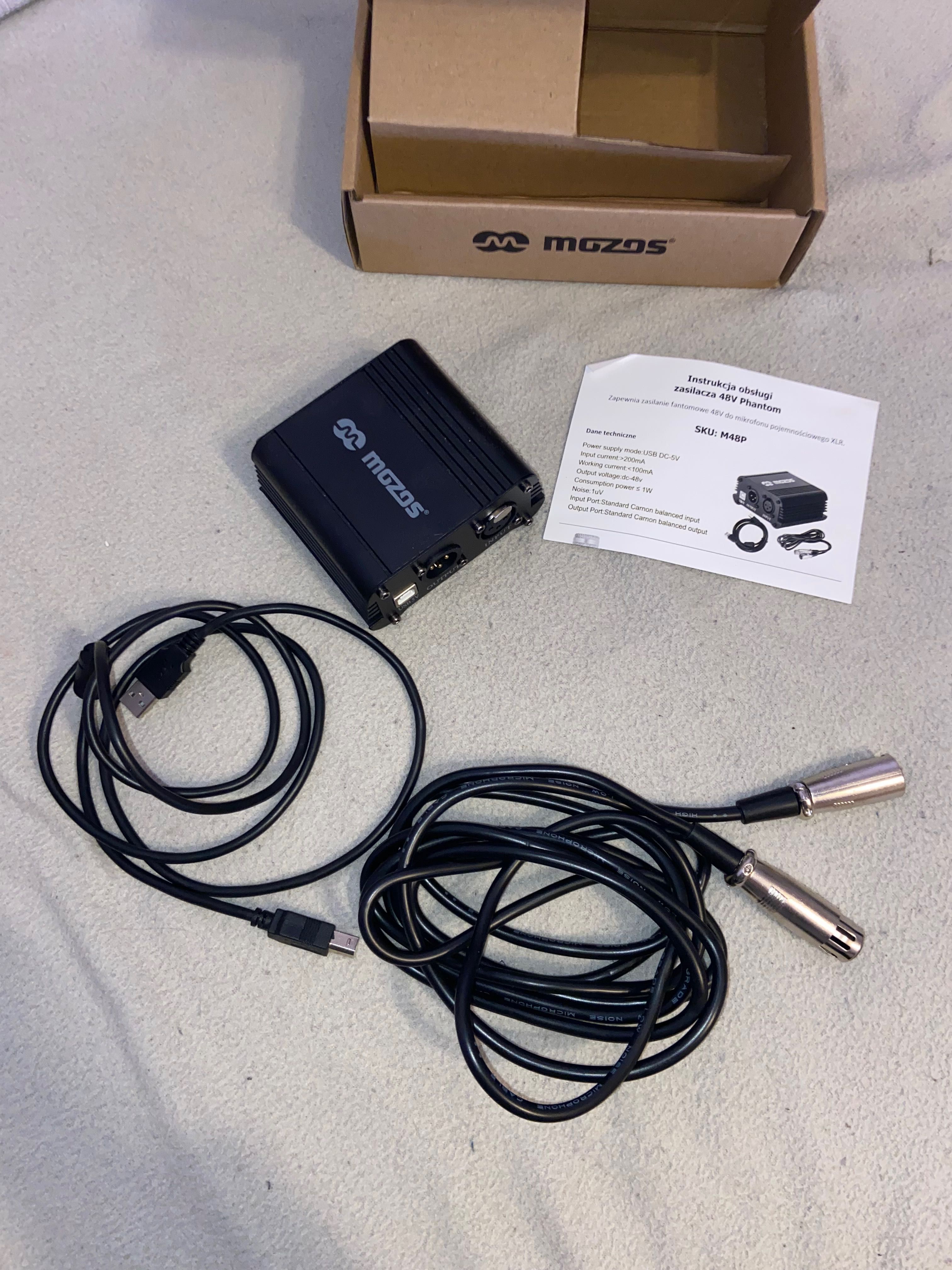 Mozos M48P zasilacz USB PHANTOM +48V do mikrofonów XLR
