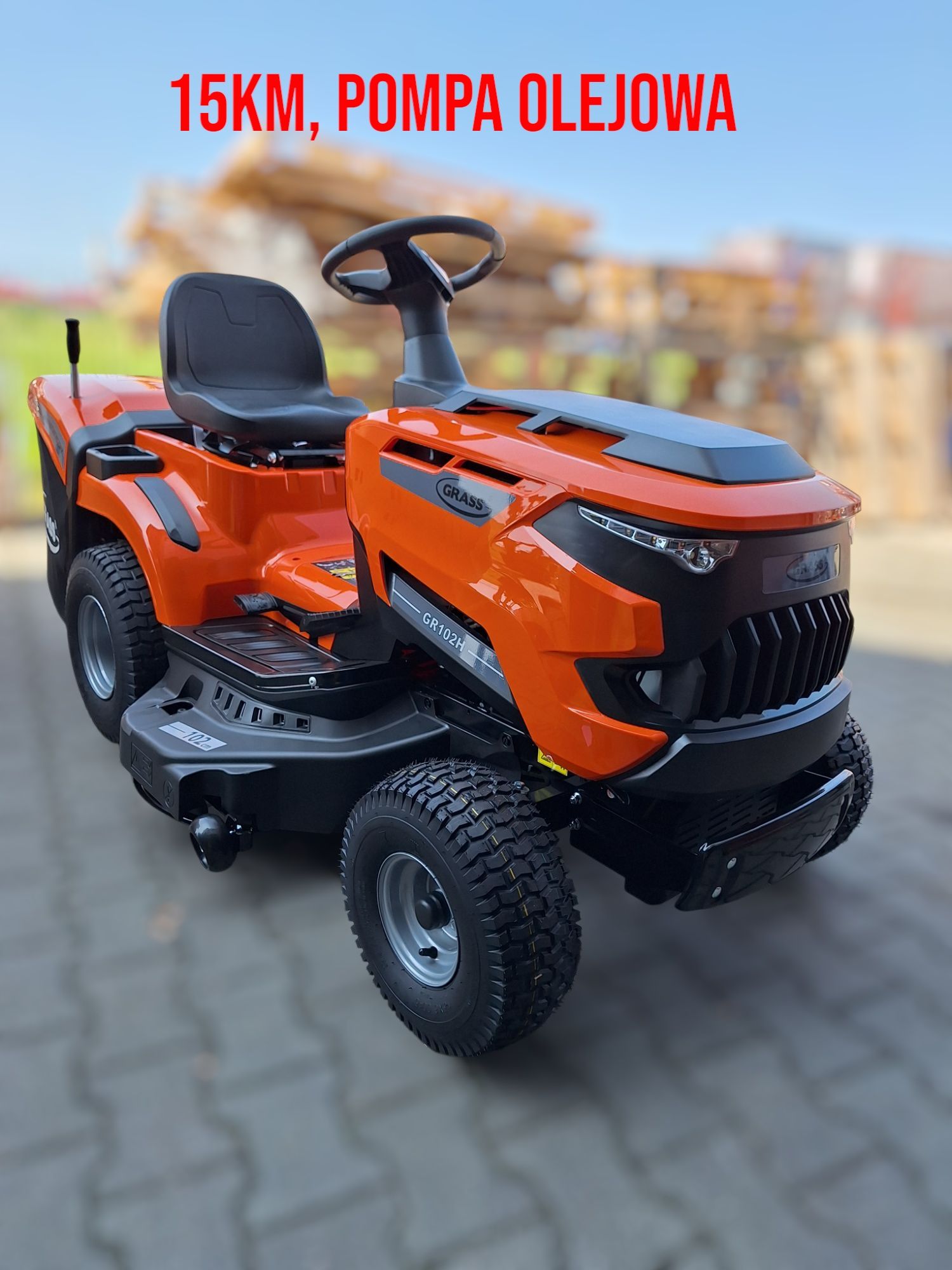 NOWY MOCNY Traktorek Kosiarka GRASS GR102H Kosz 245l Hydrostat 452cc