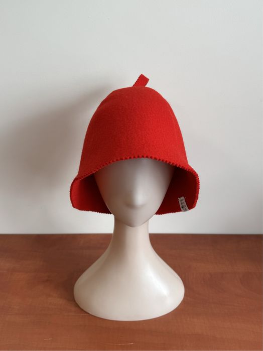 Czapka do sauny czerwony KLASYK DOMIKO