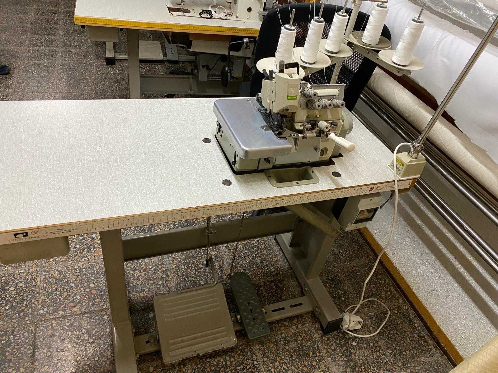 Máquina de costura industrial: corta cose e franze