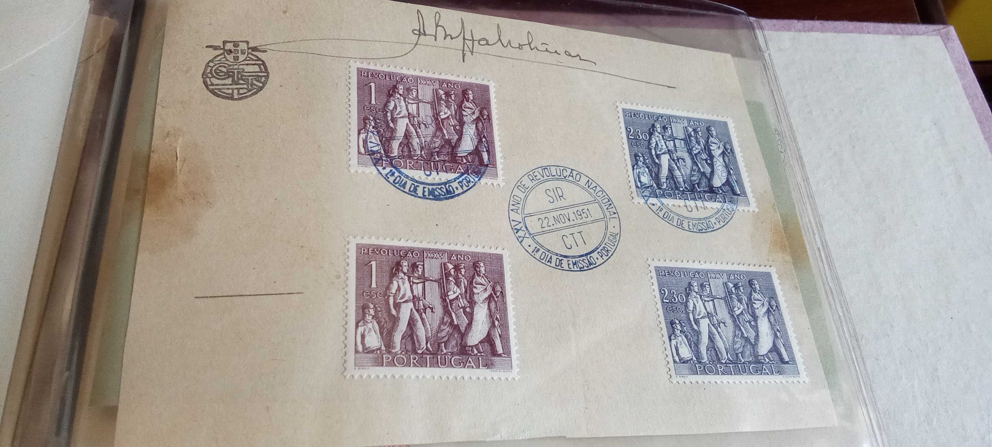 Selos de Portugal Pasta com 90 FDC de 1951 a 1970