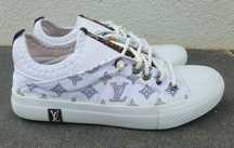 Louis Vuitton białe logowane trampki slip on wsuwane LV roz.36