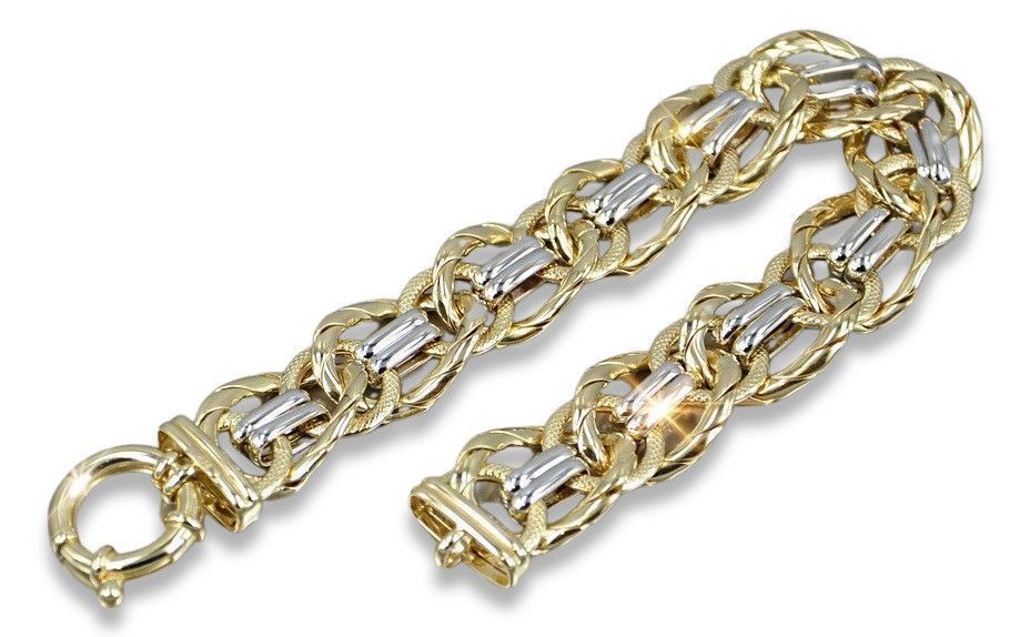 Złota bransoletka 14k 585 włoska żółte białe złoto cfb008yw Warszawa
