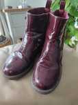 Sztyblety buty bordo lakier Okaidi za kostkę 32