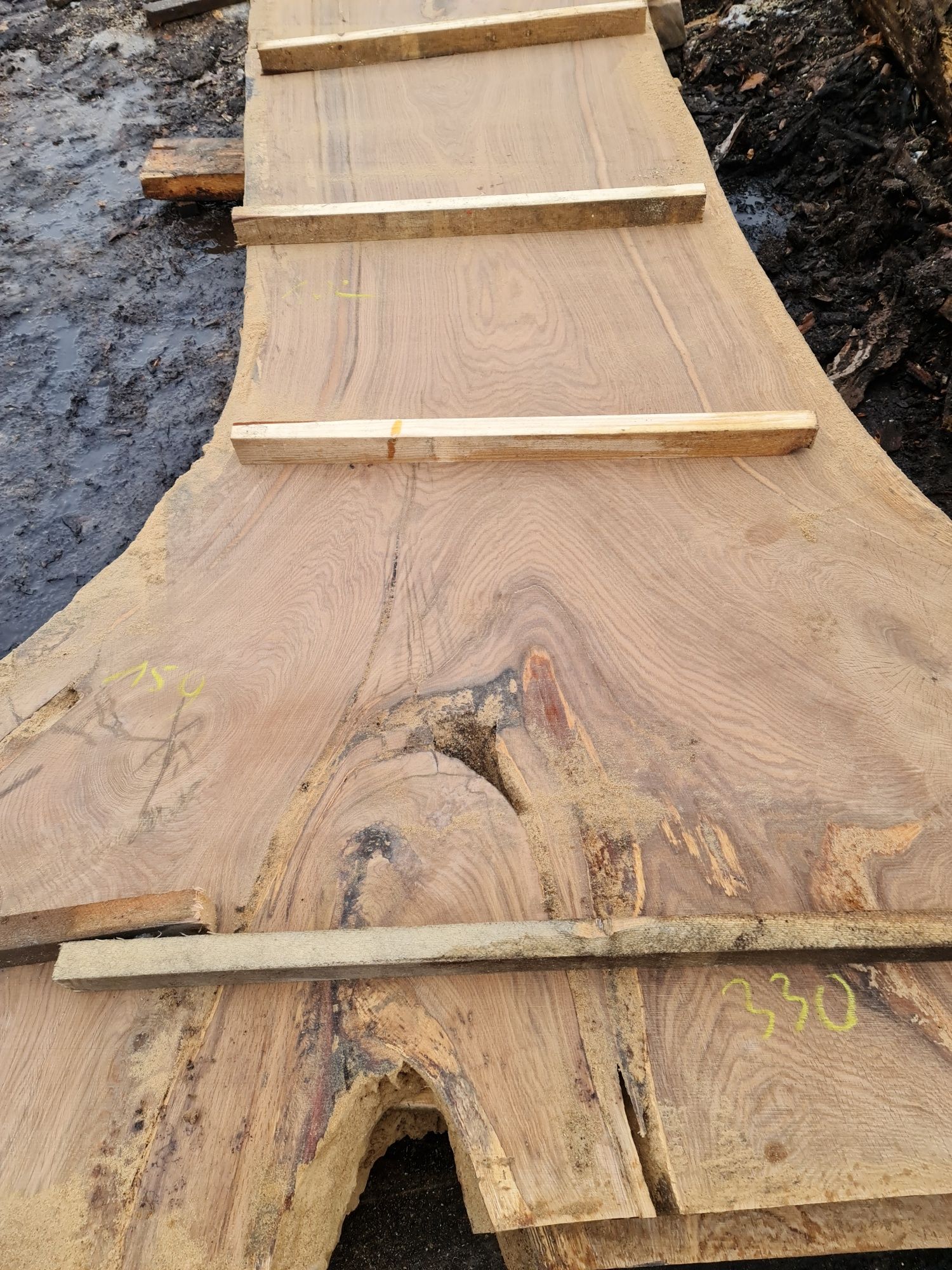 Stół monolit dąb blat drewniany lite drewno massivholz tisch live edge