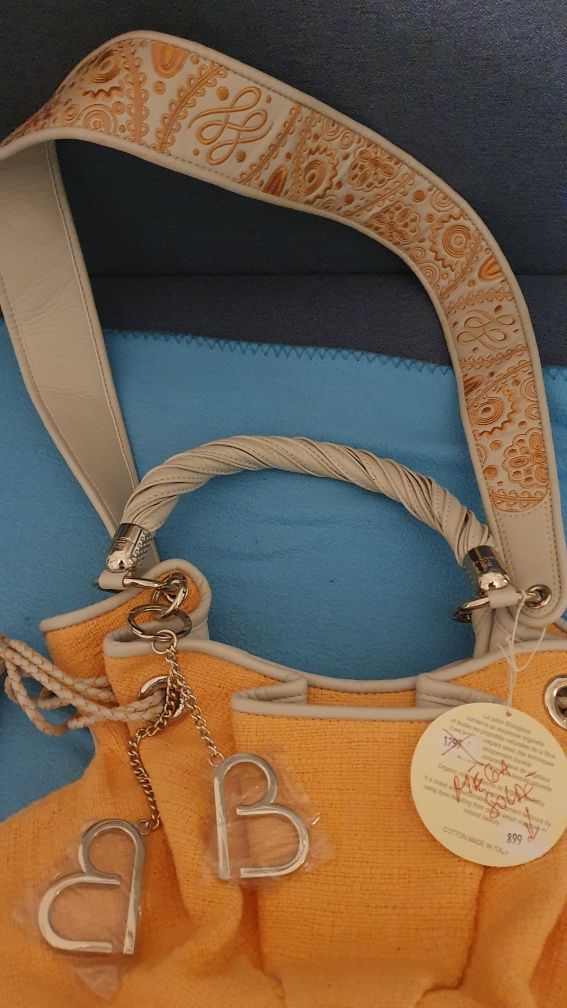 Torba typu Bucket Le Brigitte Bardot z pomarańczowej tkaniny Lancel