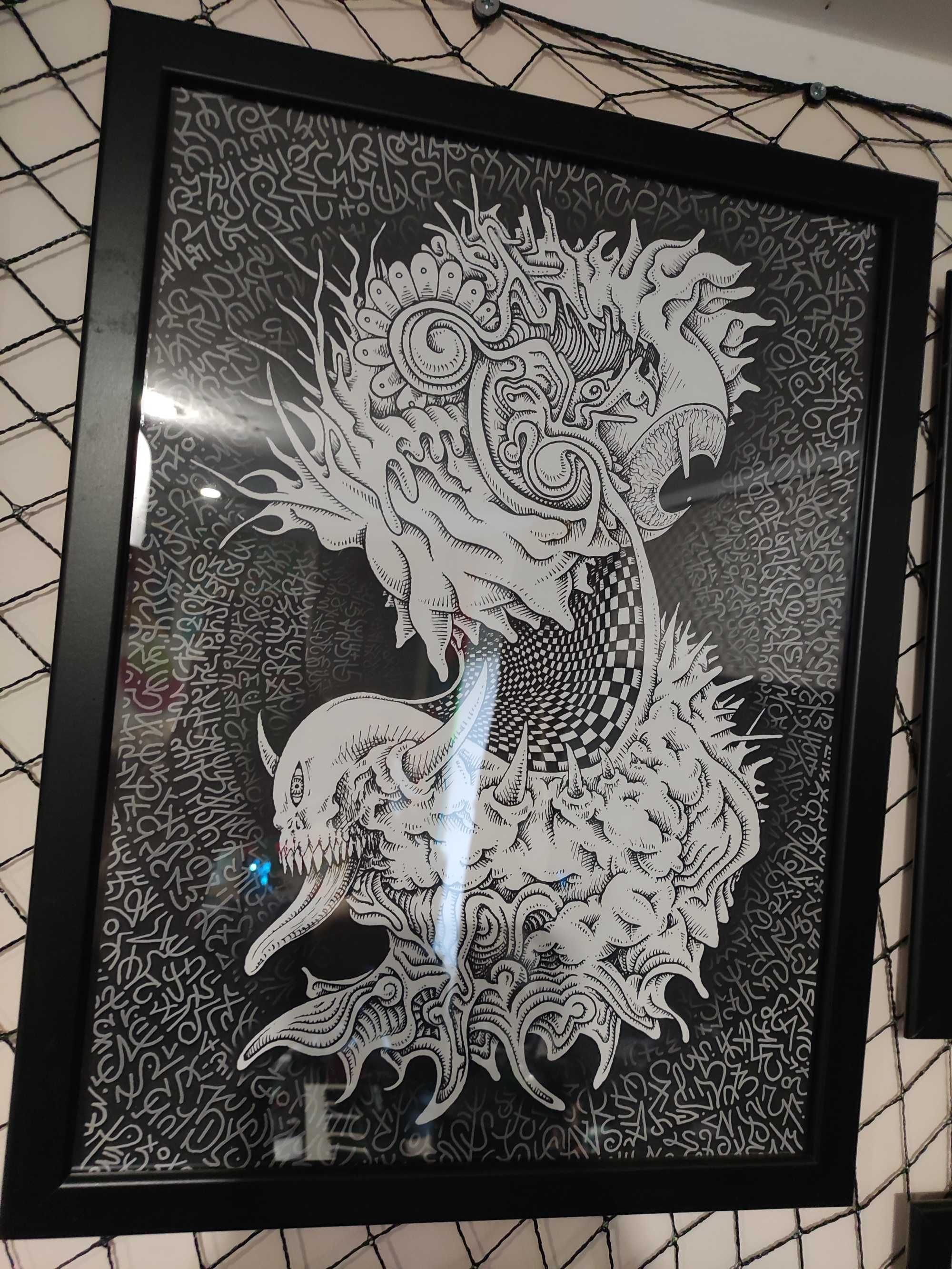 Obraz "WZROK" 40x30 Abstrakcja Surrealizm  polska grafika w ramię