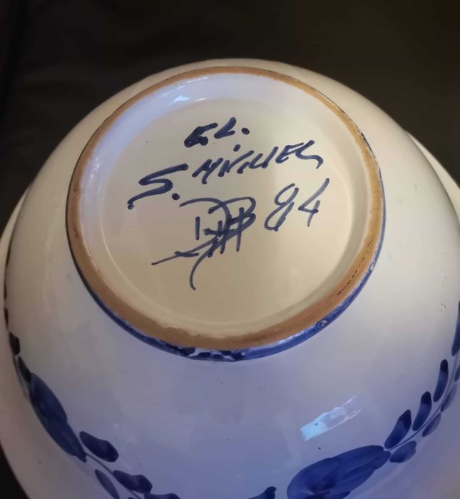 Jarro e bacia Cerâmica Leite