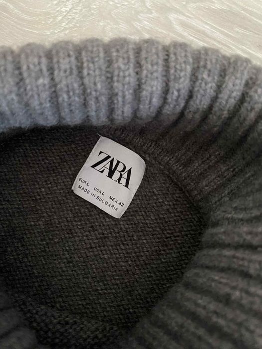 Sweter z golfem damski zara r L wełna