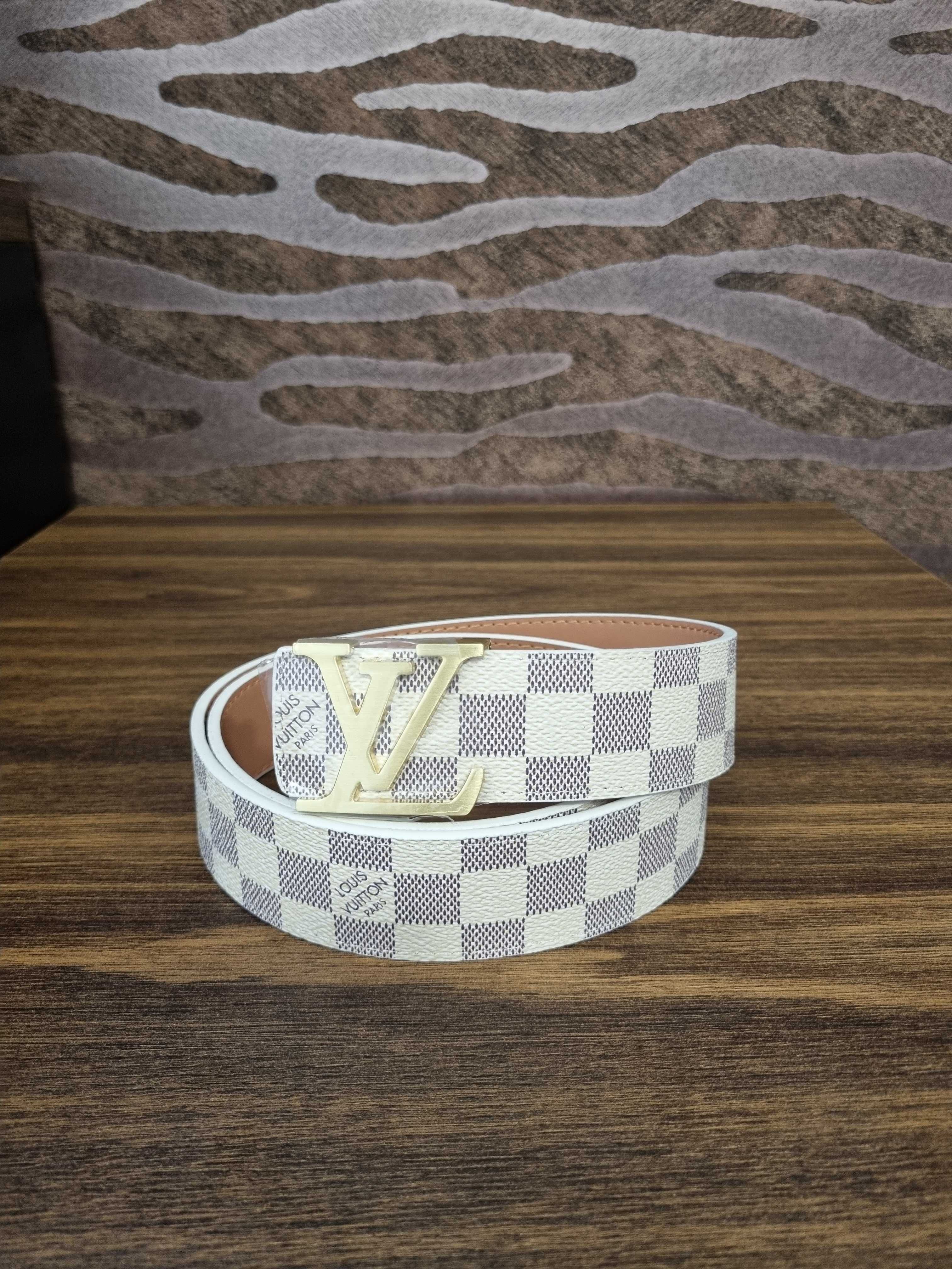 Louis Vuitton pasek do spodni 105cm/43 LV belt biały NOWY + GRATIS