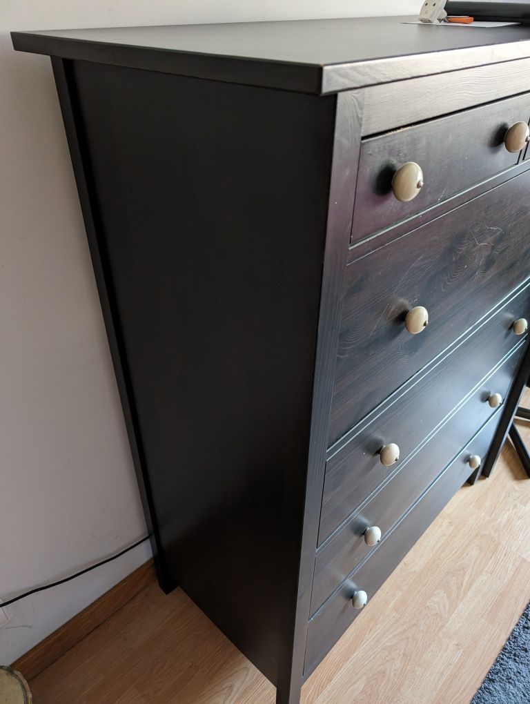 Móvel IKEA Hemnes Preto Cómoda com Gavetas