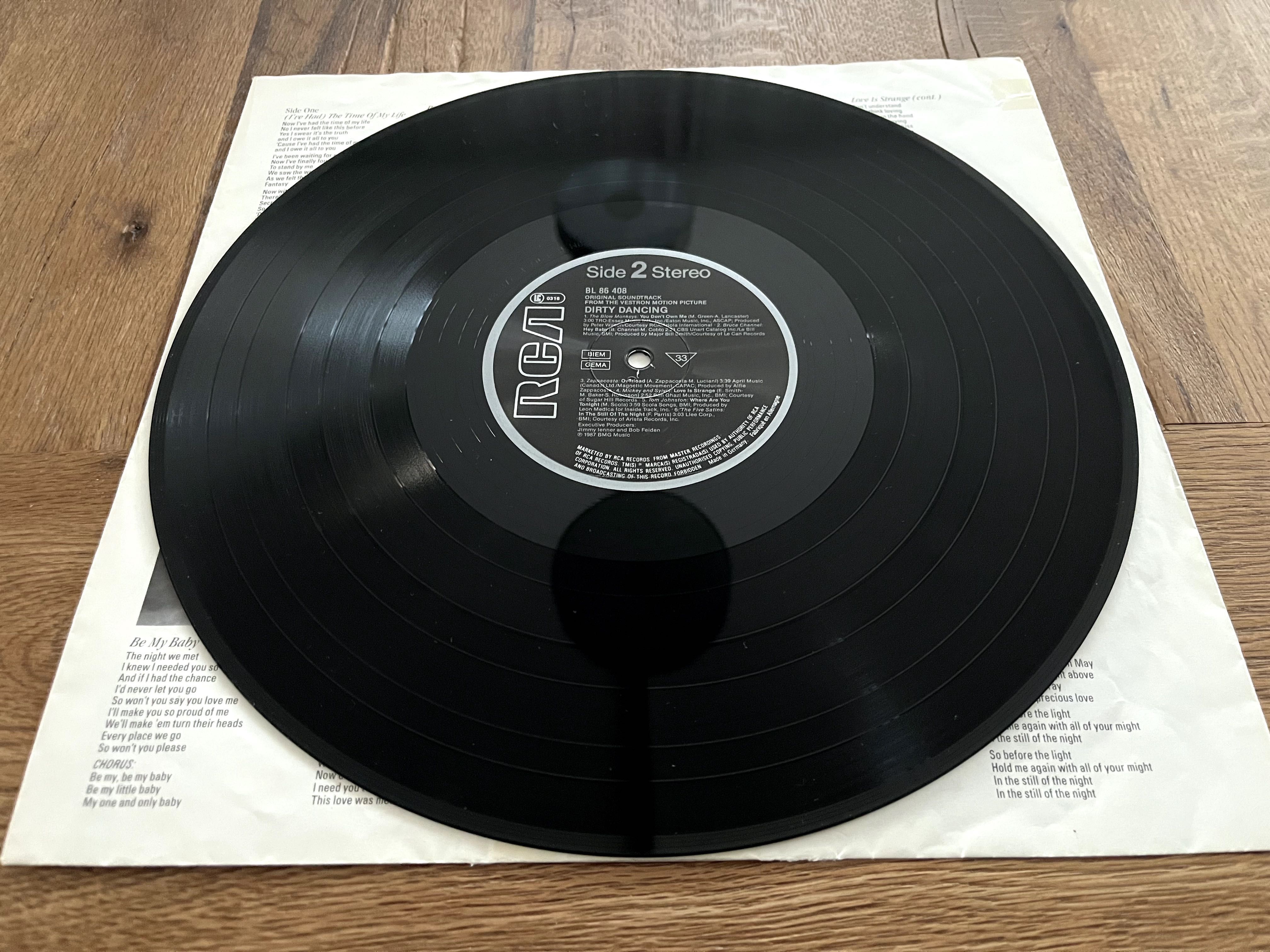 Dirty Dancing vinyl winyl Patrick Swayze Grey Rock & Roll Pop 1987 r.