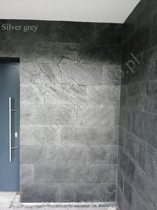 Płytki Łupek Silver Grey 30x60 Kamień elewacyjny Ściana Ogrodzenie