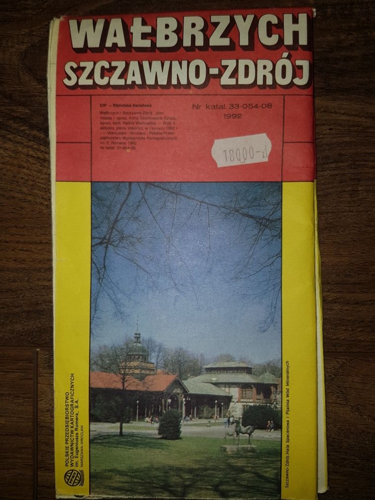 Mapa Wałbrzych, Szczawno Zdrój 1992r.