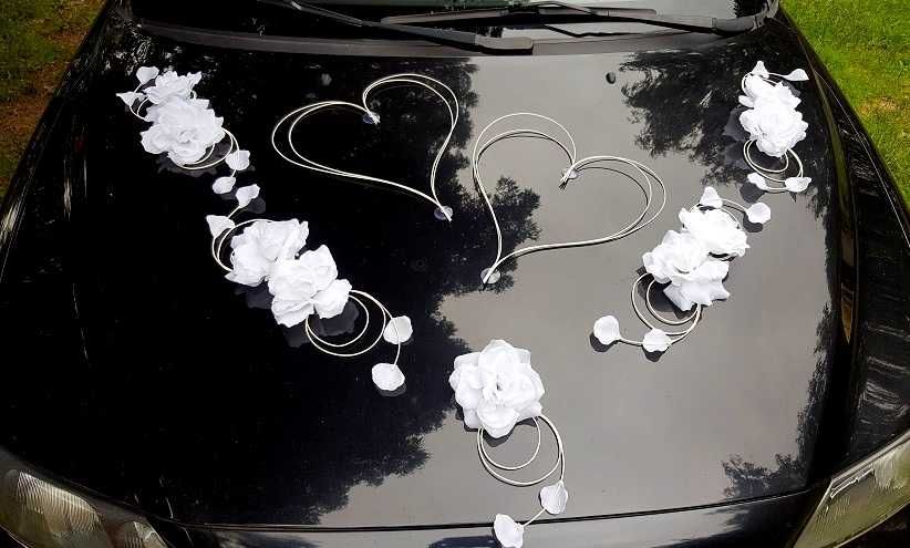 DEKORACJA Samochodu ślubnego Ozdoby na auto Serca