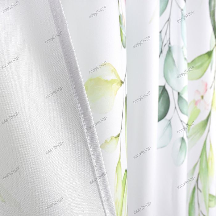 2 zasłony w zielone liście