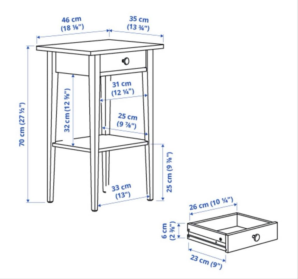 2 Mesas de cabeceira HEMNES
