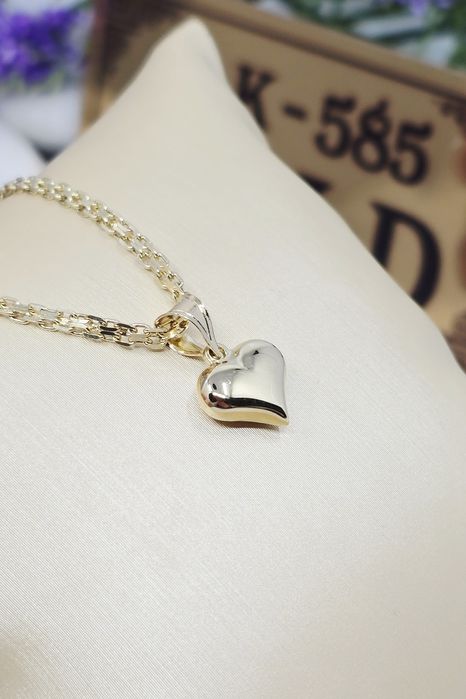Złota zawieszka serce dmuchane próba 585 14k