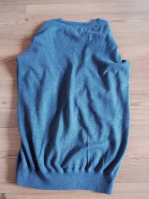 Sweter męski L granatowo stalowy