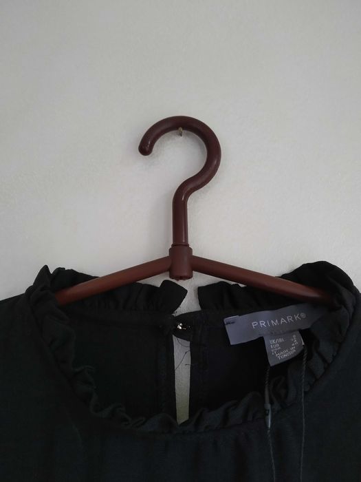 Czarna bluzka koszulowa idealna na Wielkanoc ze stójką nowa r.xs/s