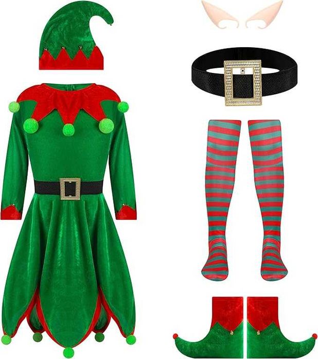 Strój Elfa Skrzata Krasnala Z USZAMI ŚWIĘTA elf karnawał