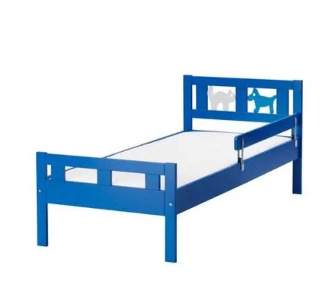 Estrutura de cama de criança c/estrado ripas, azul, IKEA