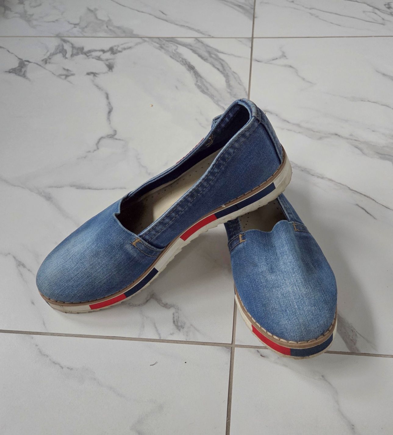 Jeansowe półbuty baleriny Espadryle Langier 41