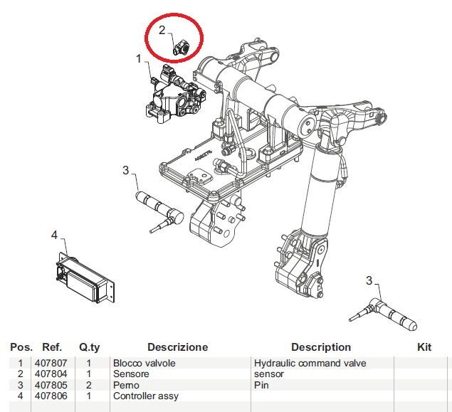 Czujnik kątowy ramienia podnośnika Ursus 11054 C-3110
