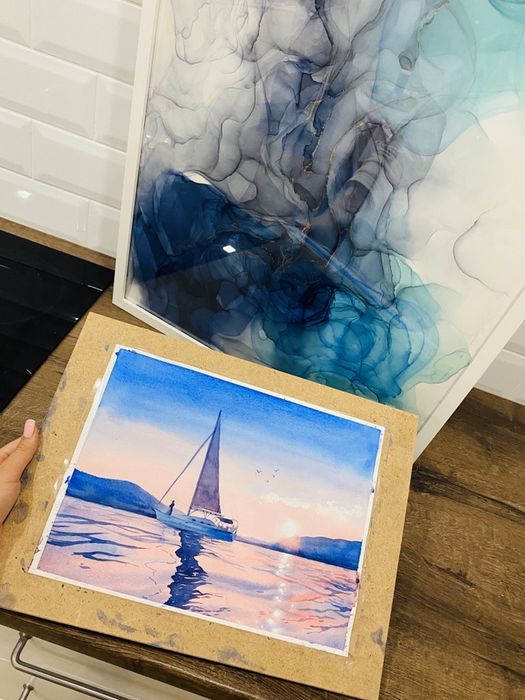 Картина подарок разные техники нанесения