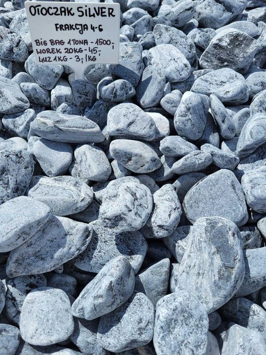 Otoczak Silver Grecki szary kamień Kamienie ogrodowe dekoracyjne ozdob