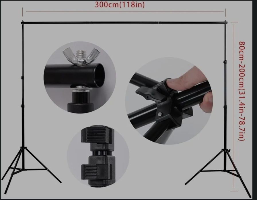 Zestaw oświetleniowy fotograficzny Statyw 3x tło Lampa 135W 5500K