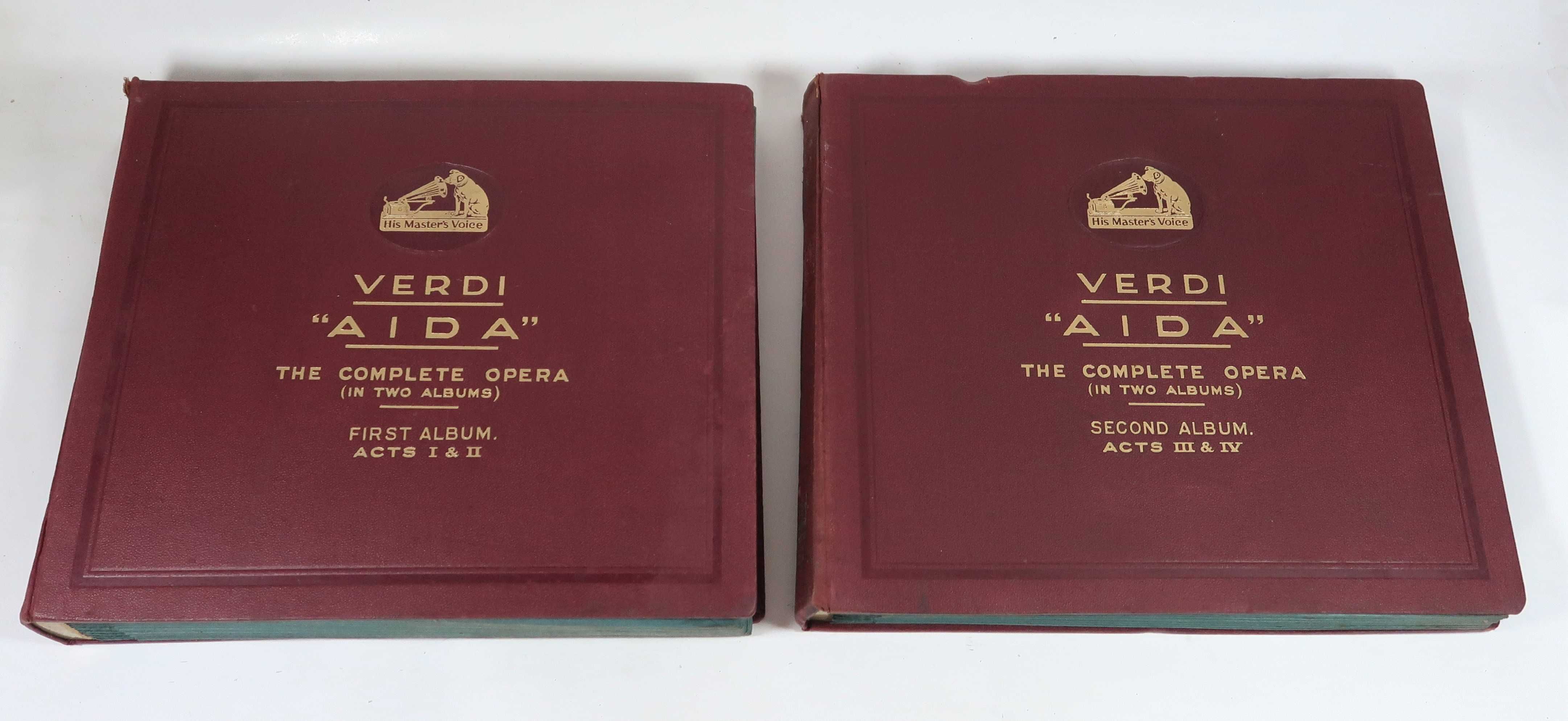 Verdi "Aida" The complete opera in two albums (discos grafonola)