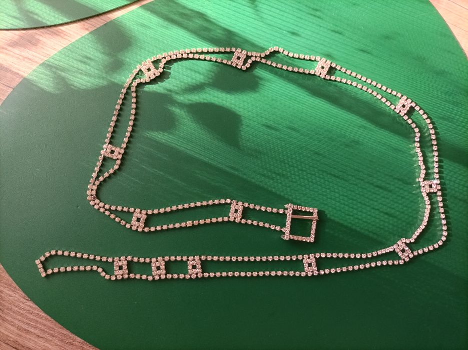 Pasek z metalu i cyrkonii Vintage