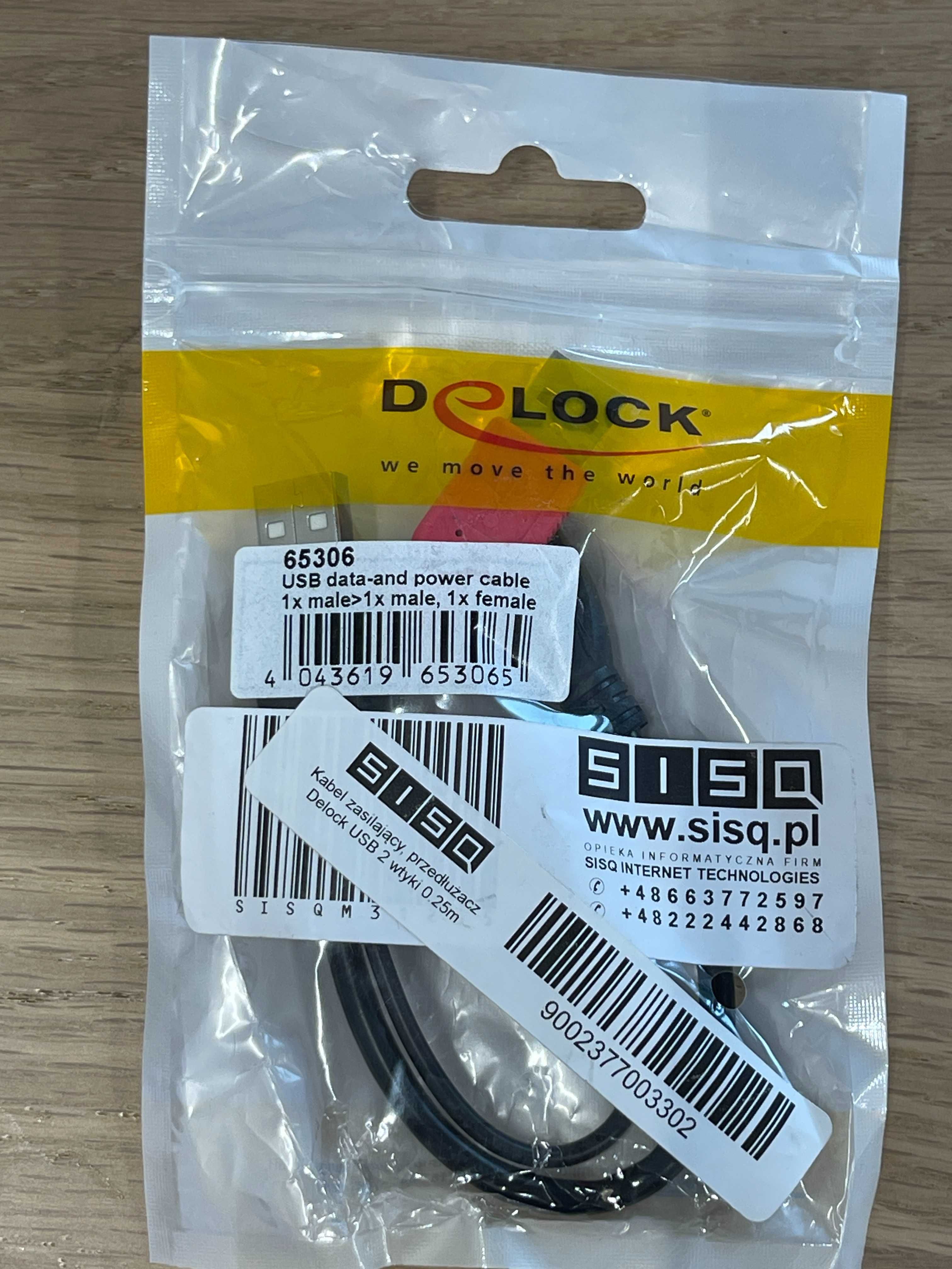 Delock Przedłużacz USB 2.0 2xAM-AF (65306)