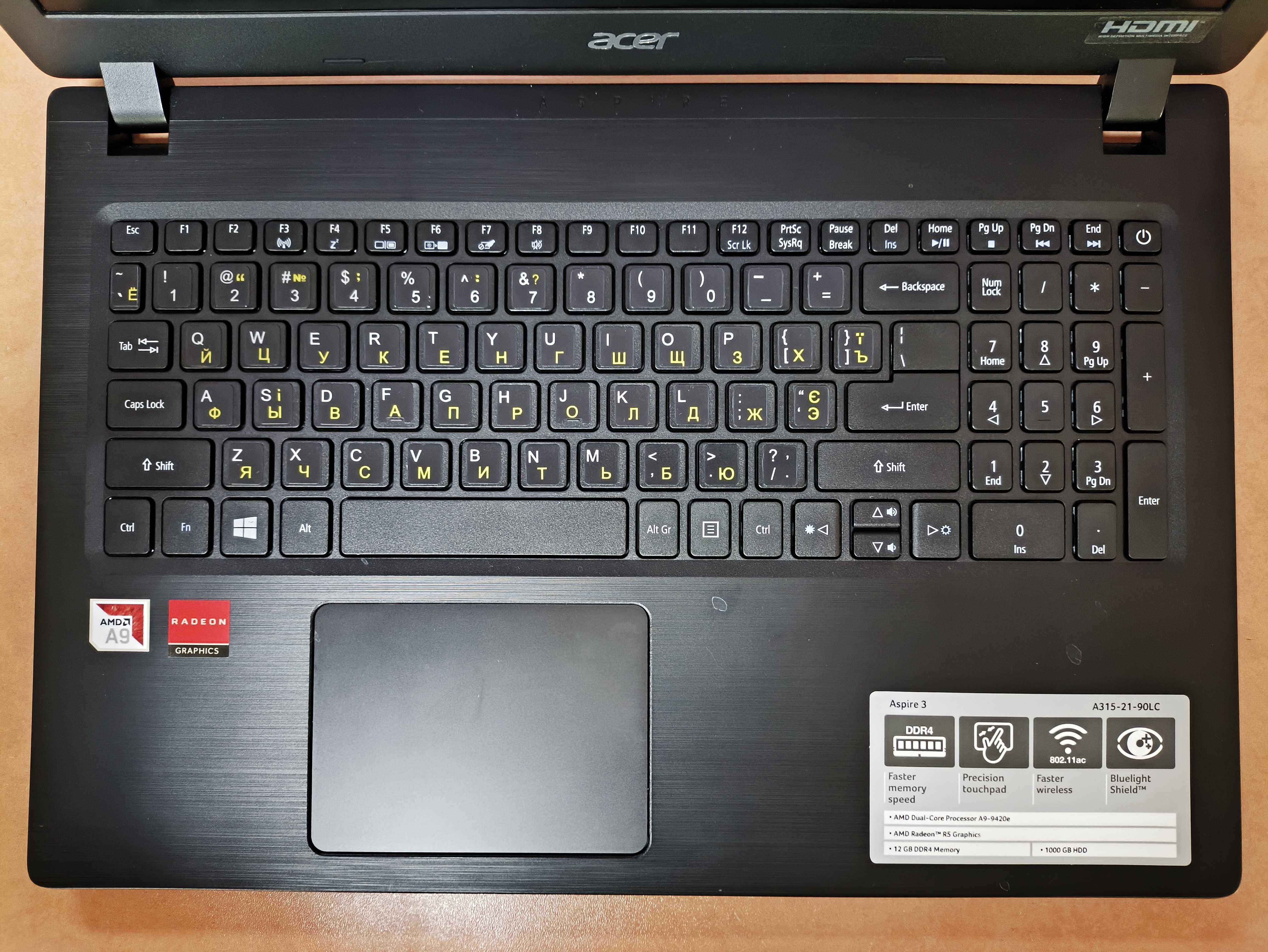 Недорогой качественный Acer A315-21 A9-9420e 8/120Gb