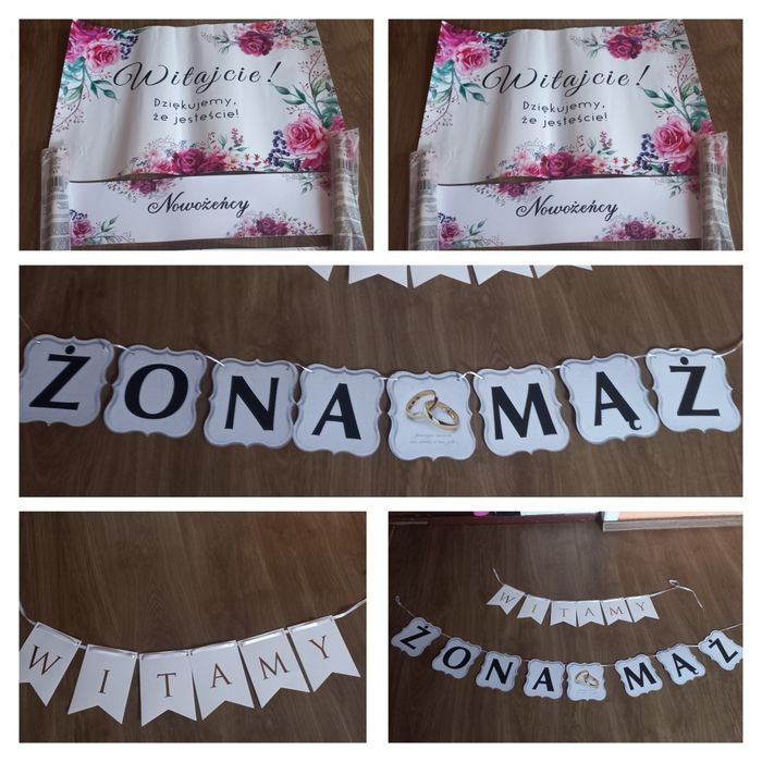 Baner weselny Witamy I Maz I Żona