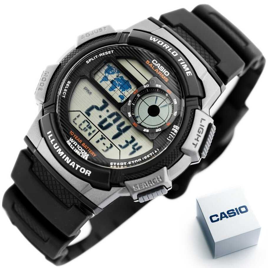 Zegarek męski Casio AE-1000W-1BV WORLD TIME + BOX